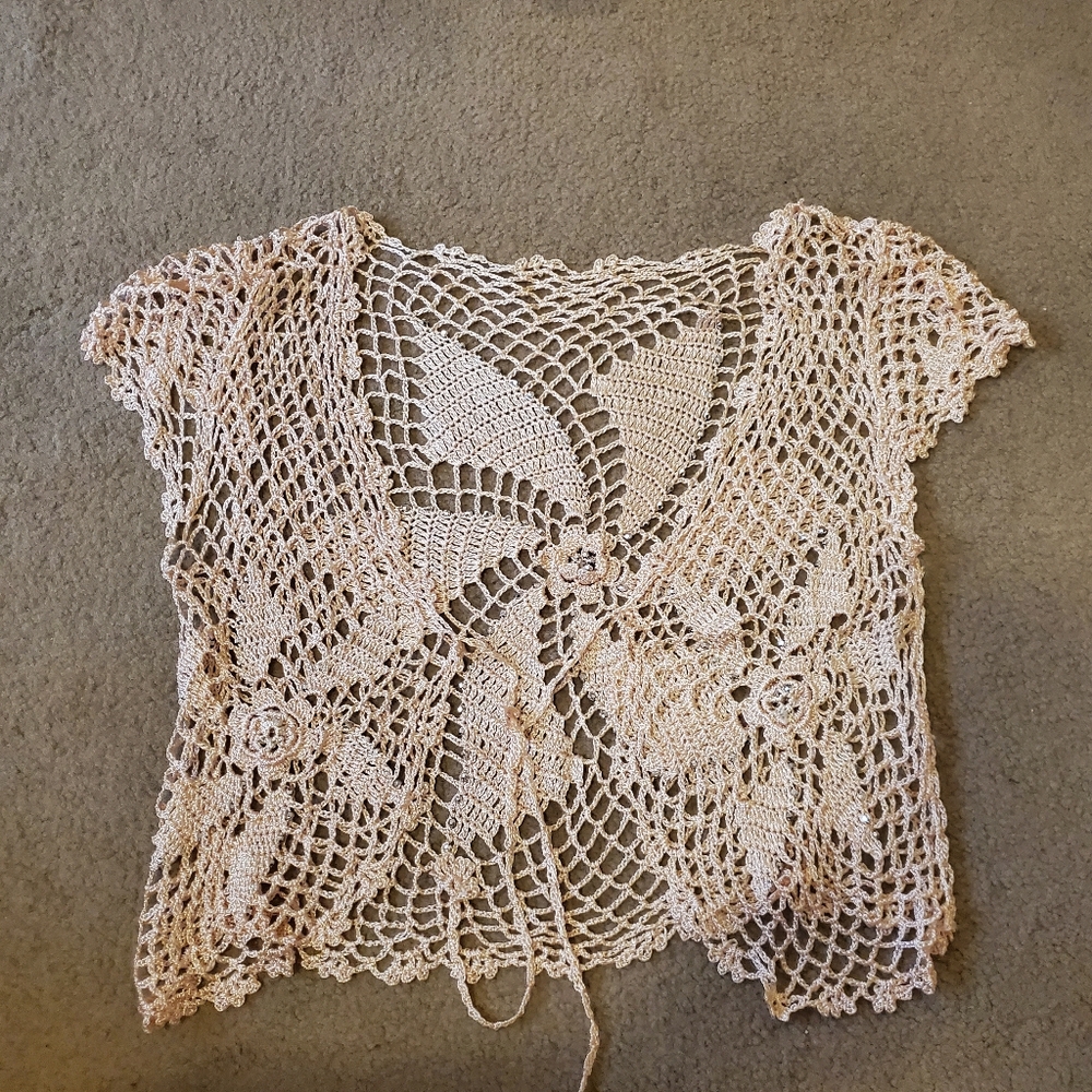Crochet lace cardigan
